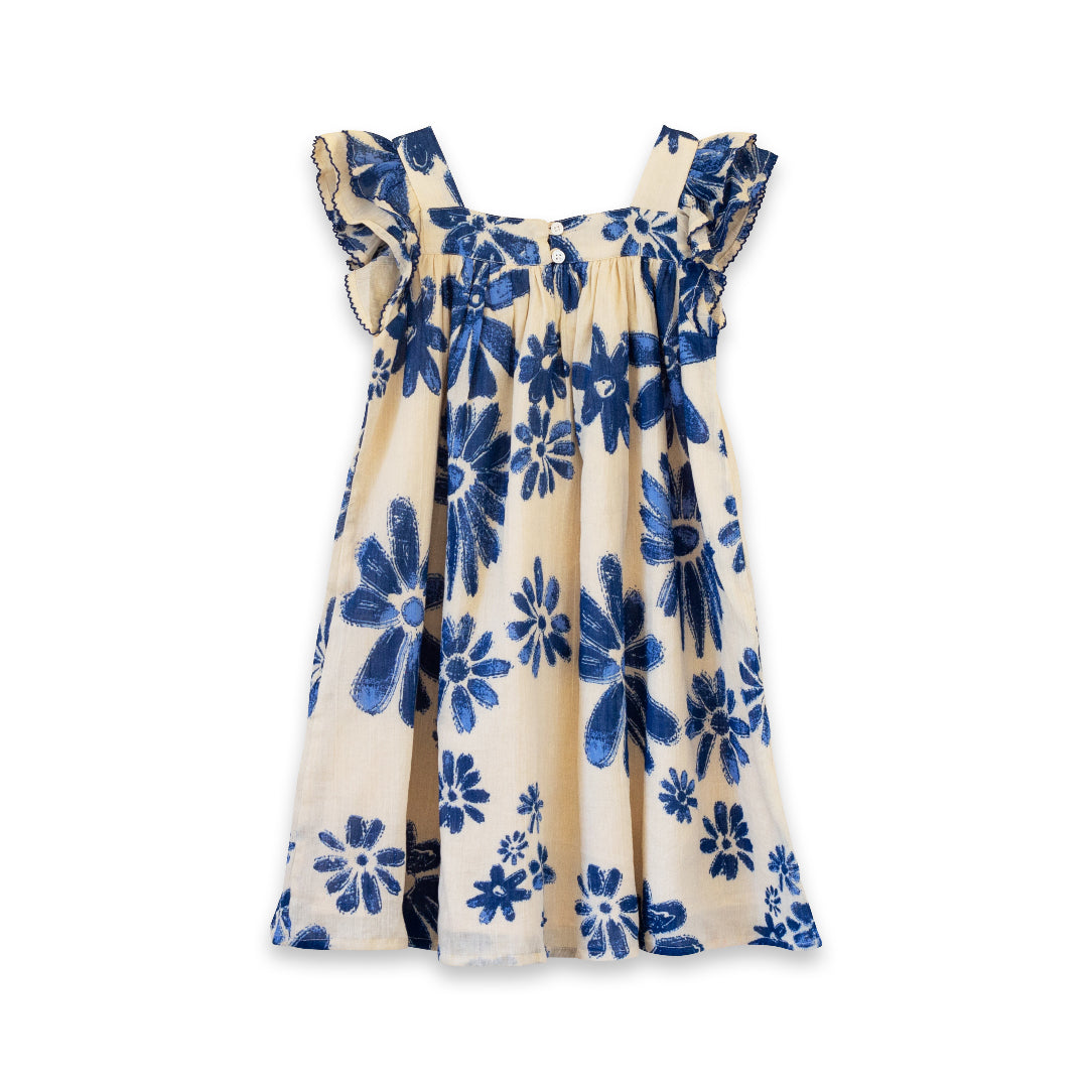 Girls Everly Square Neck Dress | Daisy Blue