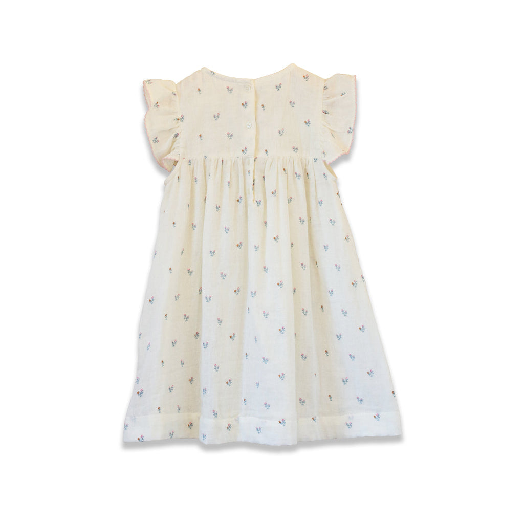 Girls Hannah Dress with Flutter Sleeves | Petit Floret